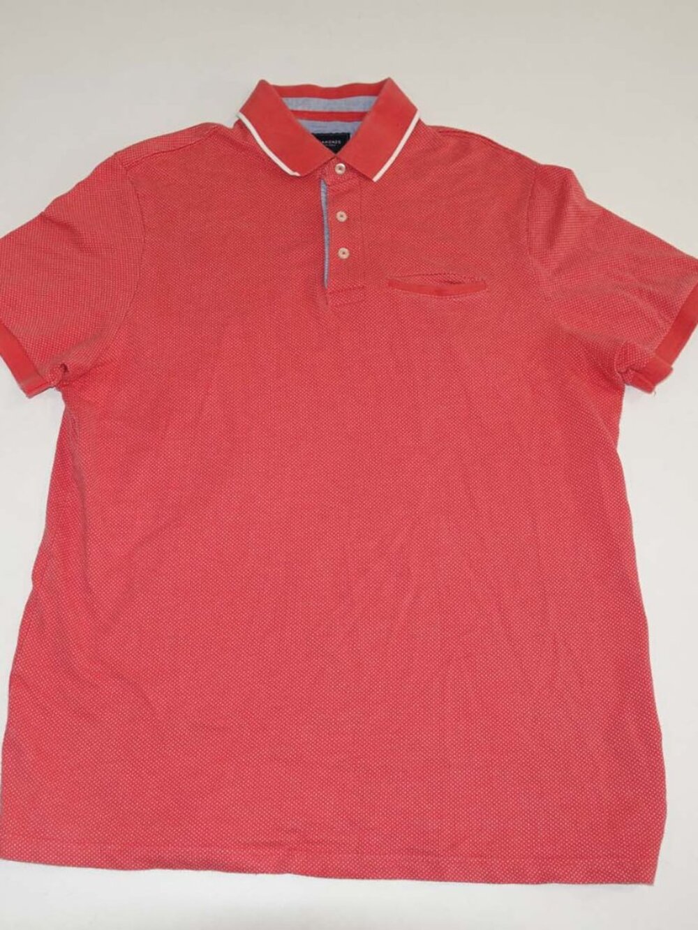 7 Diamonds Men's Polo Shirt Large Short Sleeves Salmon 7 Diamonds Fit Cotton L
